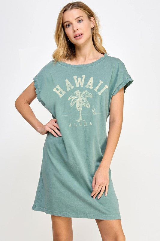 ハワイ パームツリー Tシャツワンピ