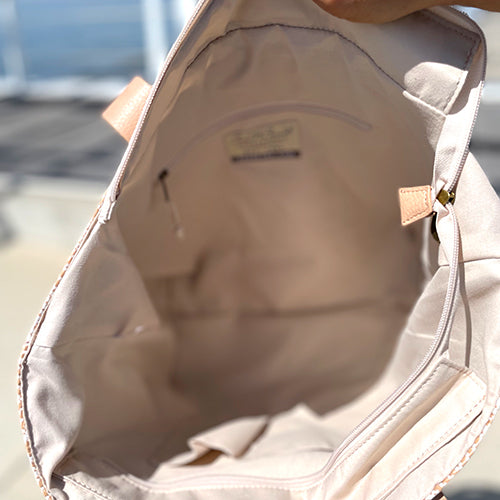 SunNSand ストロートート ジオ柄ベージュ
