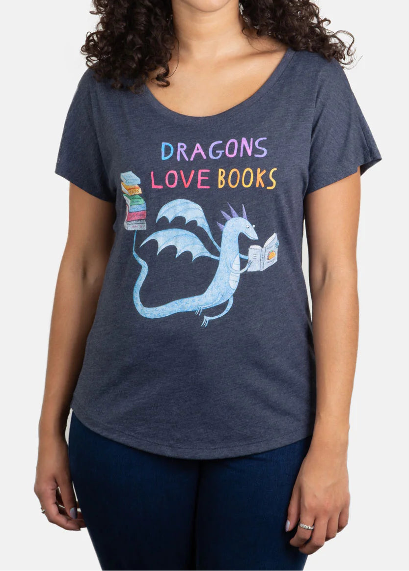 OUT OF PRINT ドラゴンラブブックスDragons Love Books リラックスフィットTシャツ
