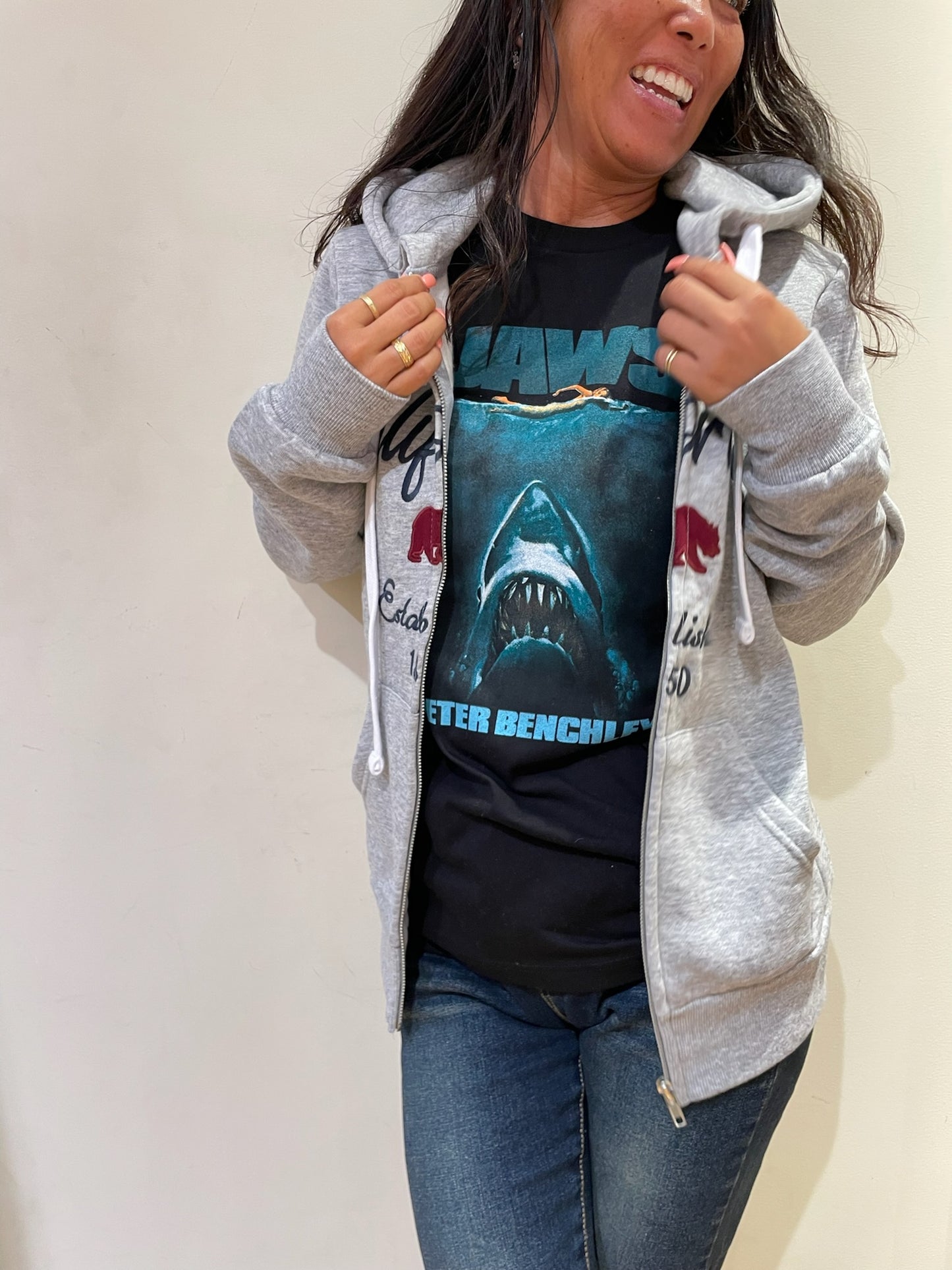 ジップアップフーディー ベア ライトヘザーグレー