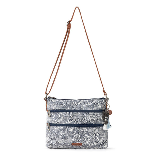 sakroots 3ファスナーショルダーバッグ NAVY SD フクロウ