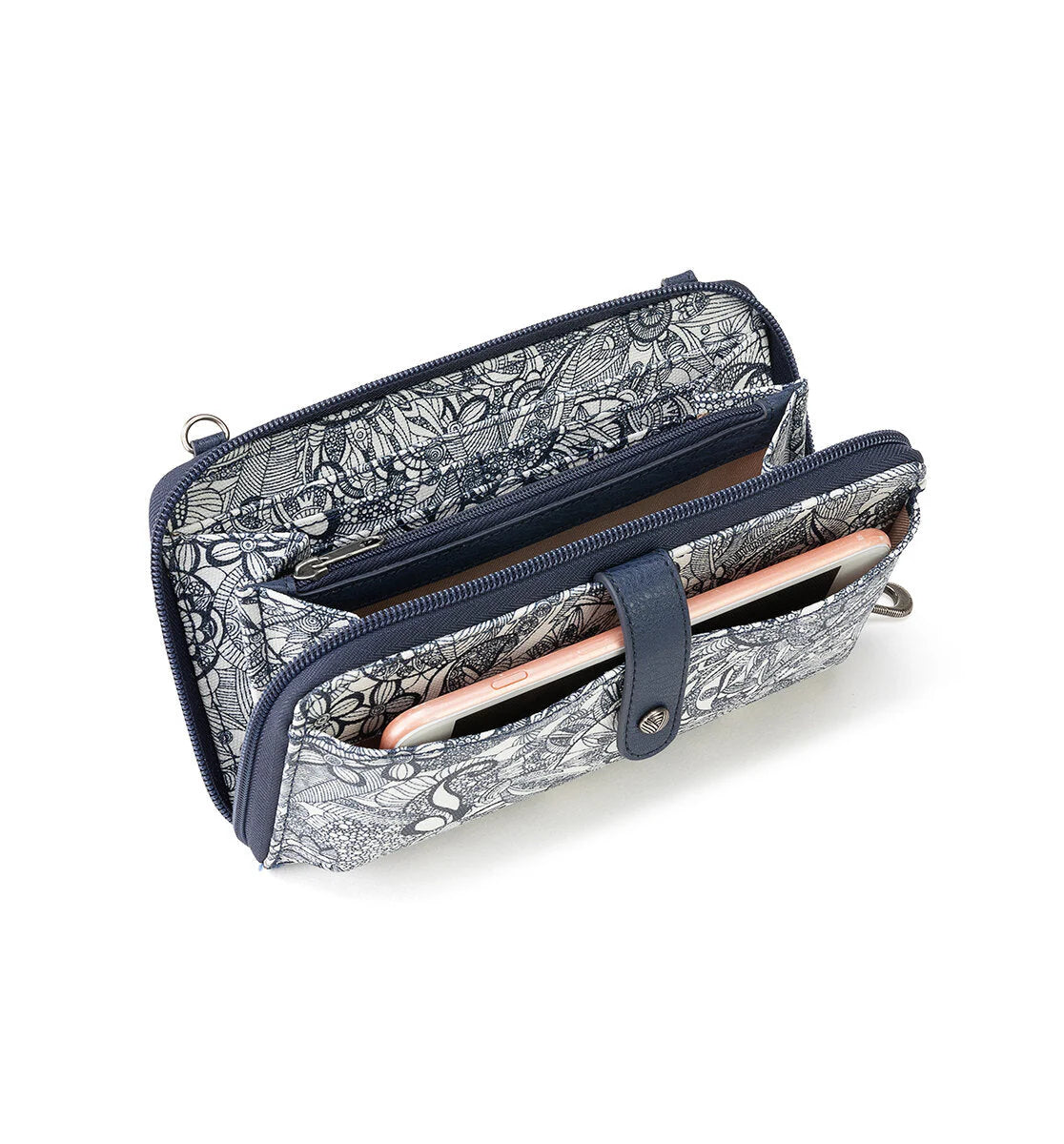 sakroots スマホショルダーウォレット横長 NAVY SD