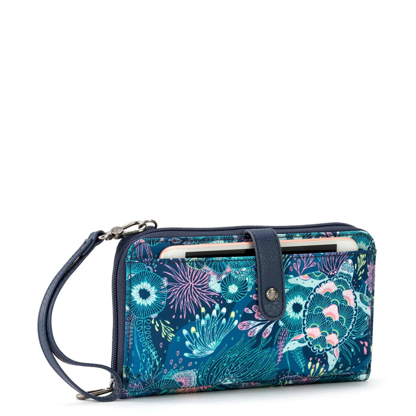 sakroots スマホショルダーウォレット横長 ROYAL BLUE SEA