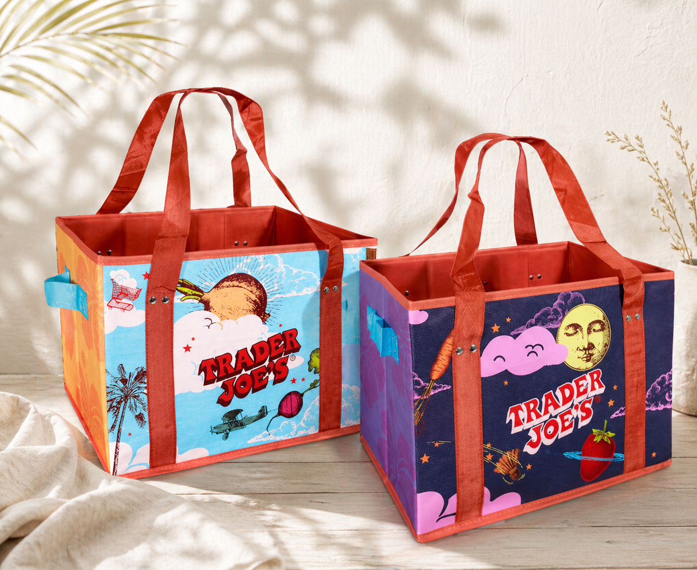 【オンライン限定販売】Trader Joe’s 自立型エコバッグ|折りたたみ・ボックス型