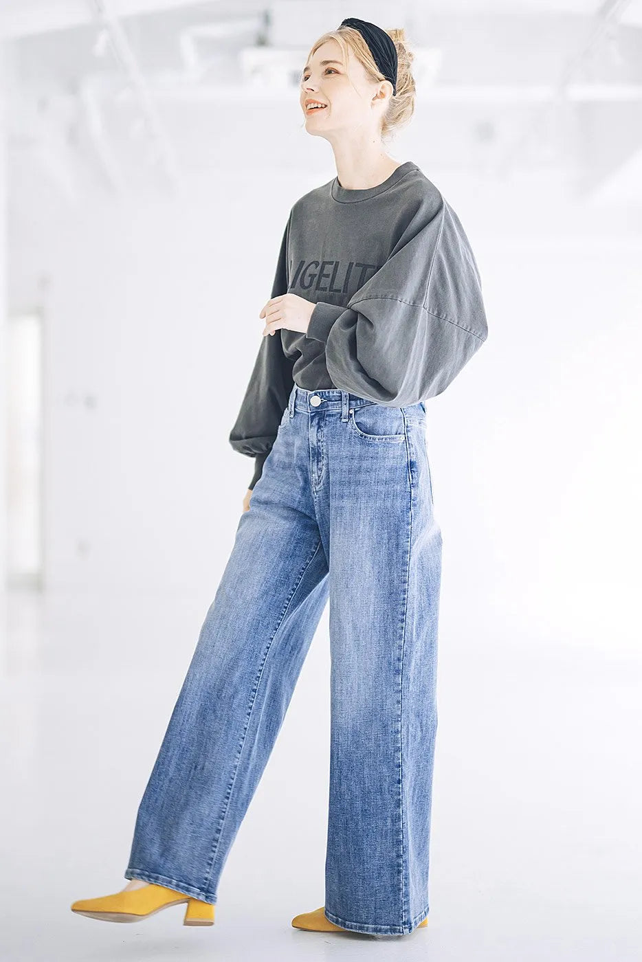 INDIMARK 【Indiknit】 ニューワイドデニム ブリーチ