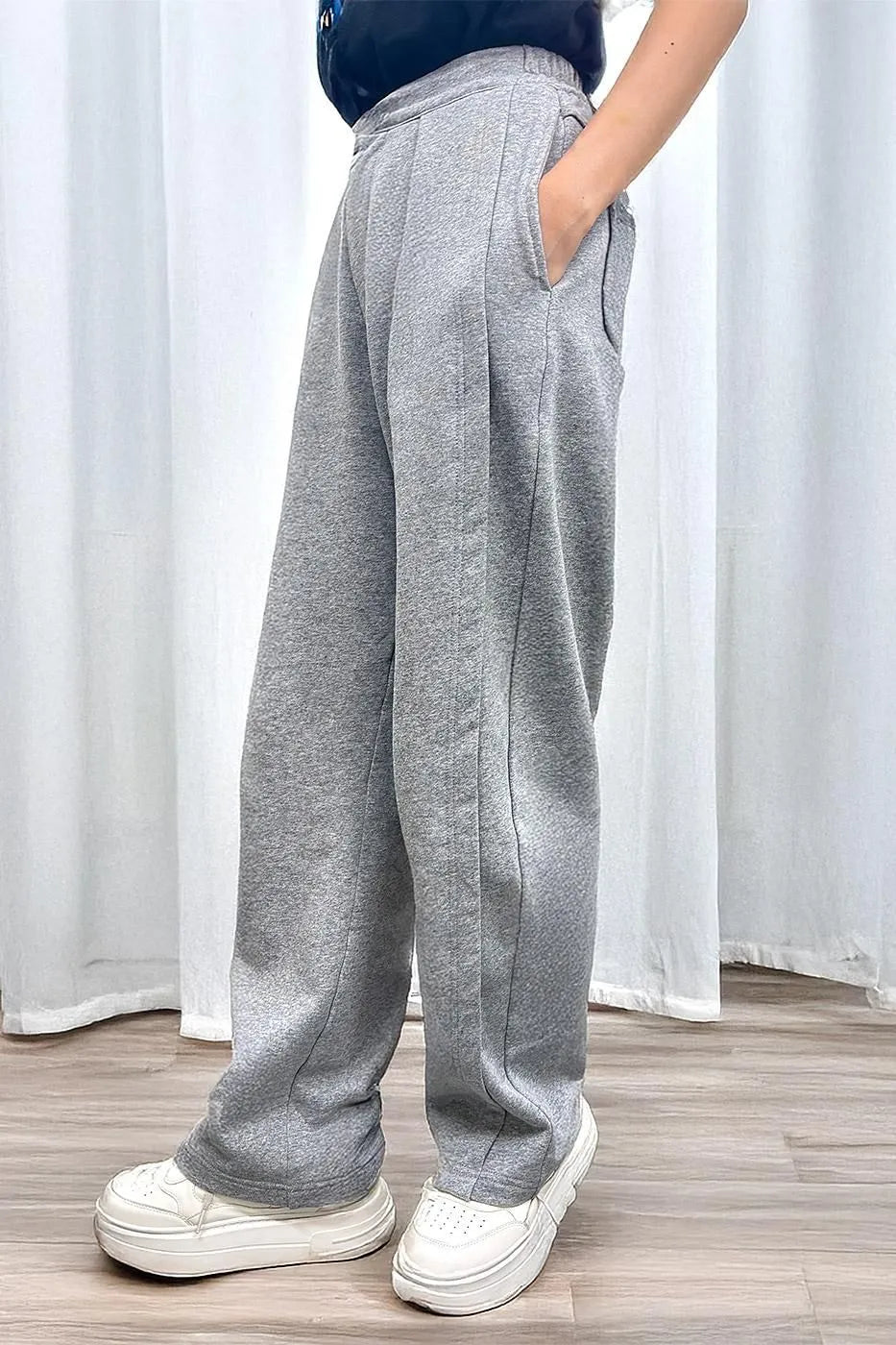 INDIMARK 【INDKNIT】 ダブル ステッチカーブ パンツ グレー WK021