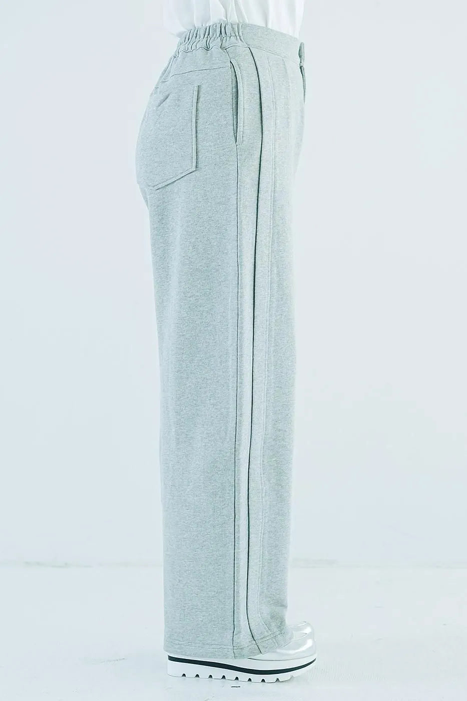 INDIMARK 【INDKNIT】 ダブル ステッチカーブ パンツ グレー WK021