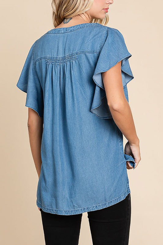 【SALE】テンセルデニムトップス 30%オフ