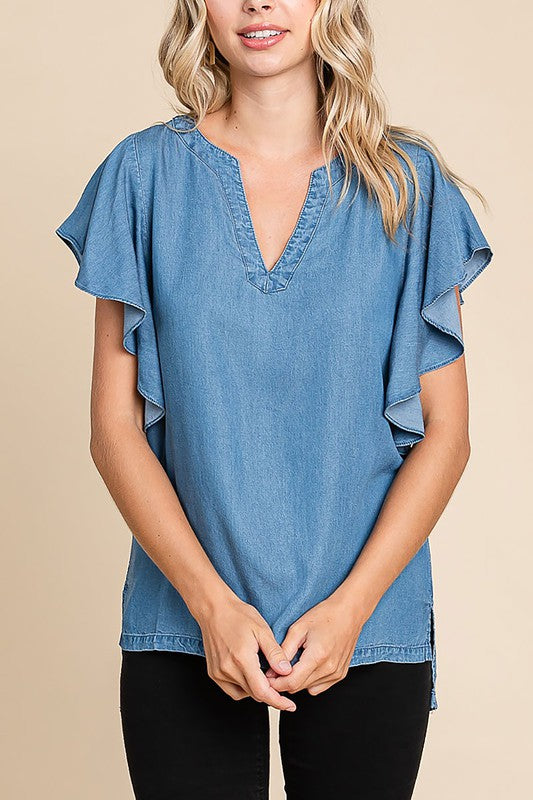 【SALE】テンセルデニムトップス 30%オフ