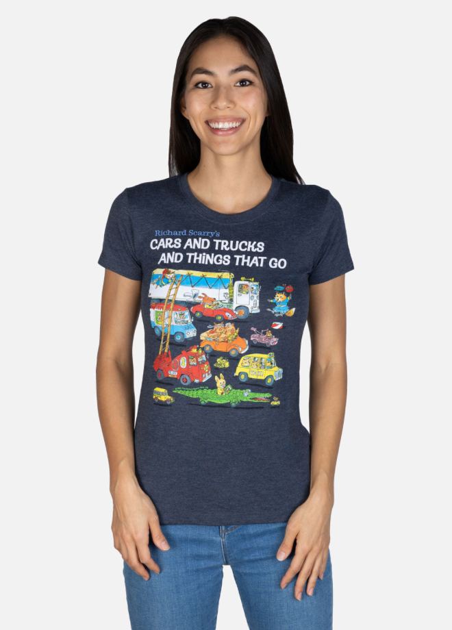 OUT OF PRINT【車とトラック 】レディースTシャツ CARS AND TRUCKS AND THINGS THAT GO