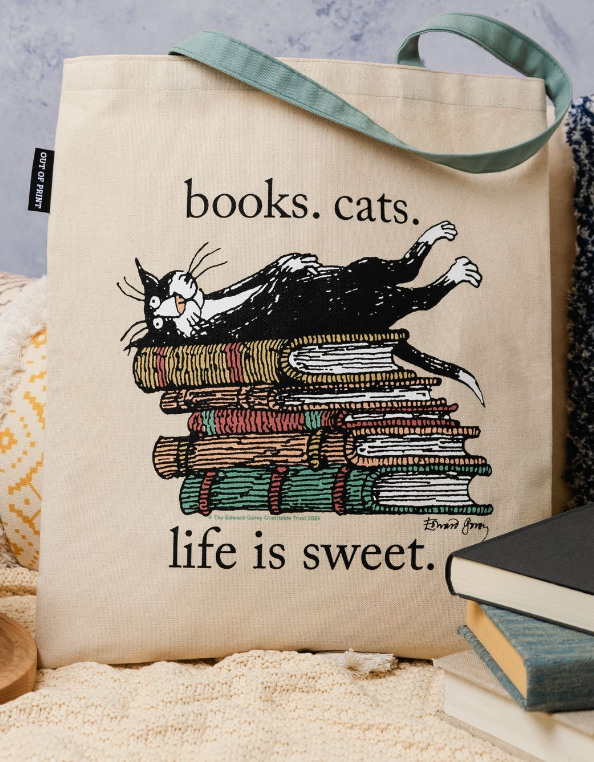 OUT OF PRINT 本とネコ/エドワードゴーリー トートバッグ