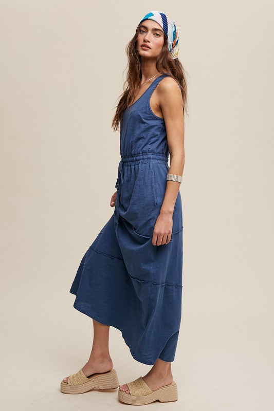 ノースリーブ切替マキシワンピース SALE 50%オフ