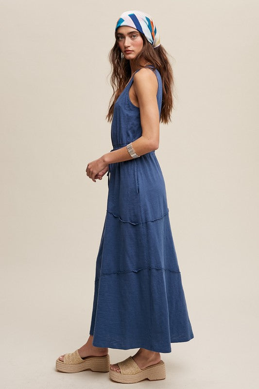 ノースリーブ切替マキシワンピース SALE 50%オフ
