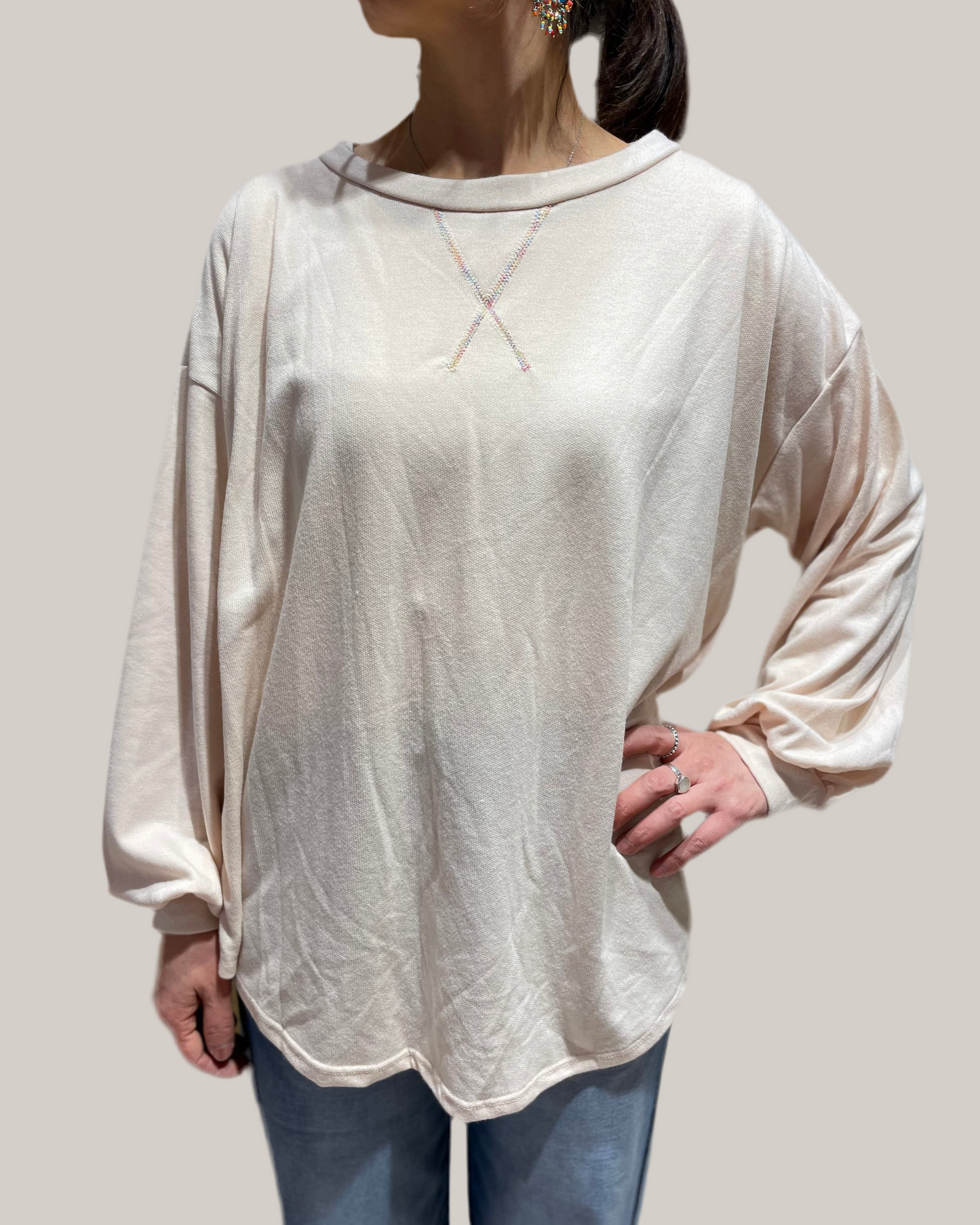 【SALE】 フレンチテリースウェットシャツ アイボリー 30%OFF