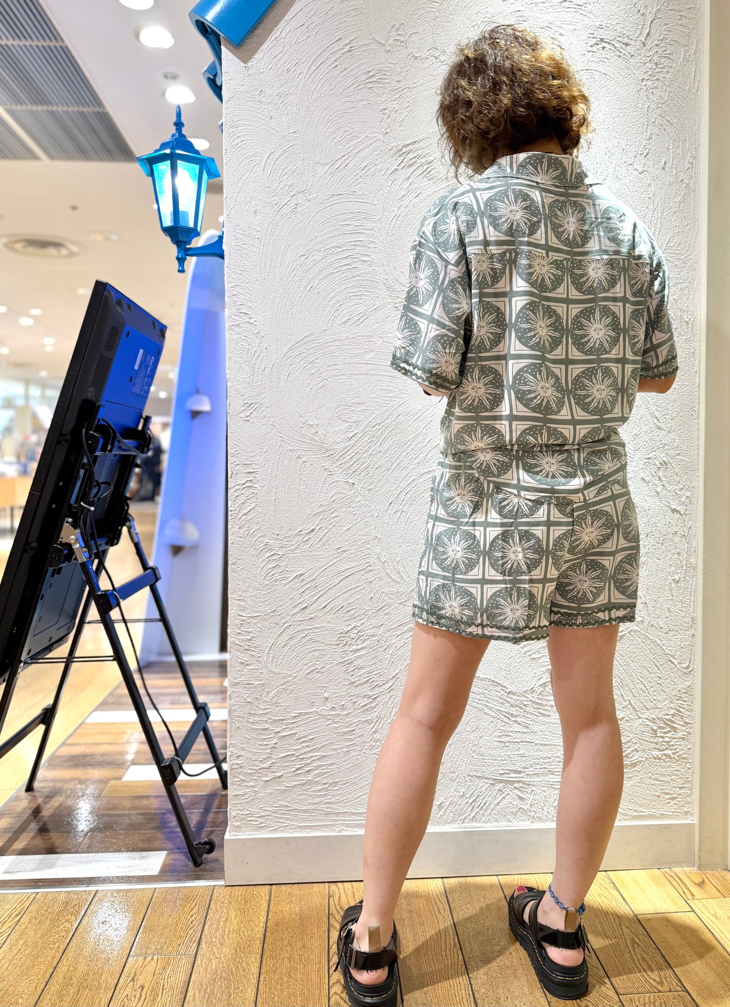 サンフェイスプリント シャツ&ショートパンツ セットアップ