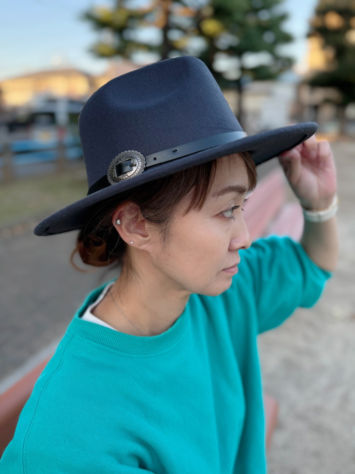 ADORA コンチョ付きポリフェルトサファリハット