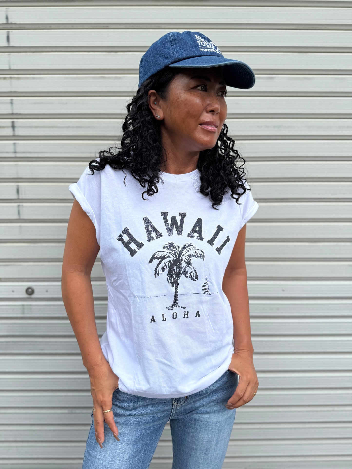 ハワイ パームツリー フレンチスリーブTシャツ