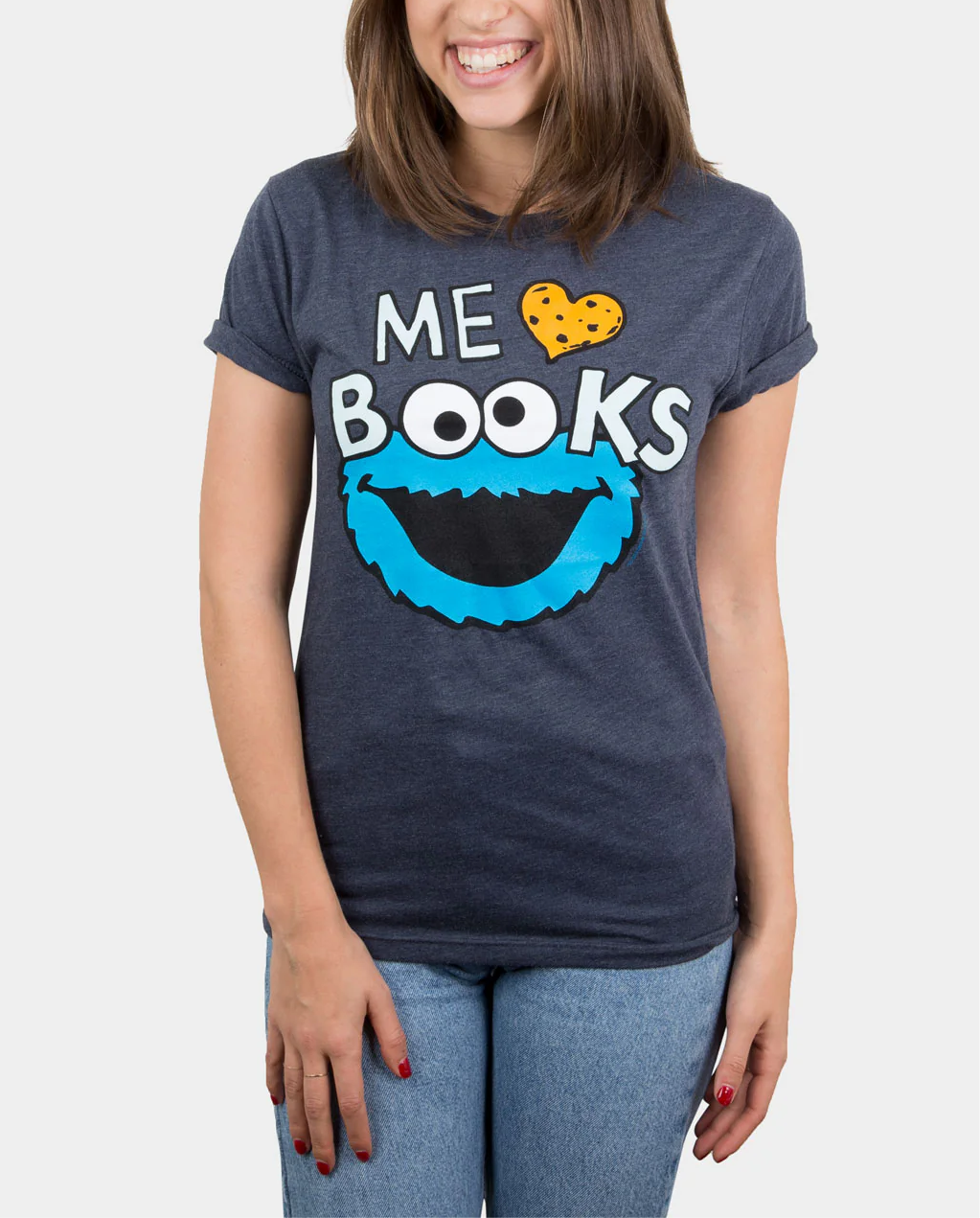OUT OF PRINT セサミストリート Cookie Monster Me Love Books ユニセックスTシャツ