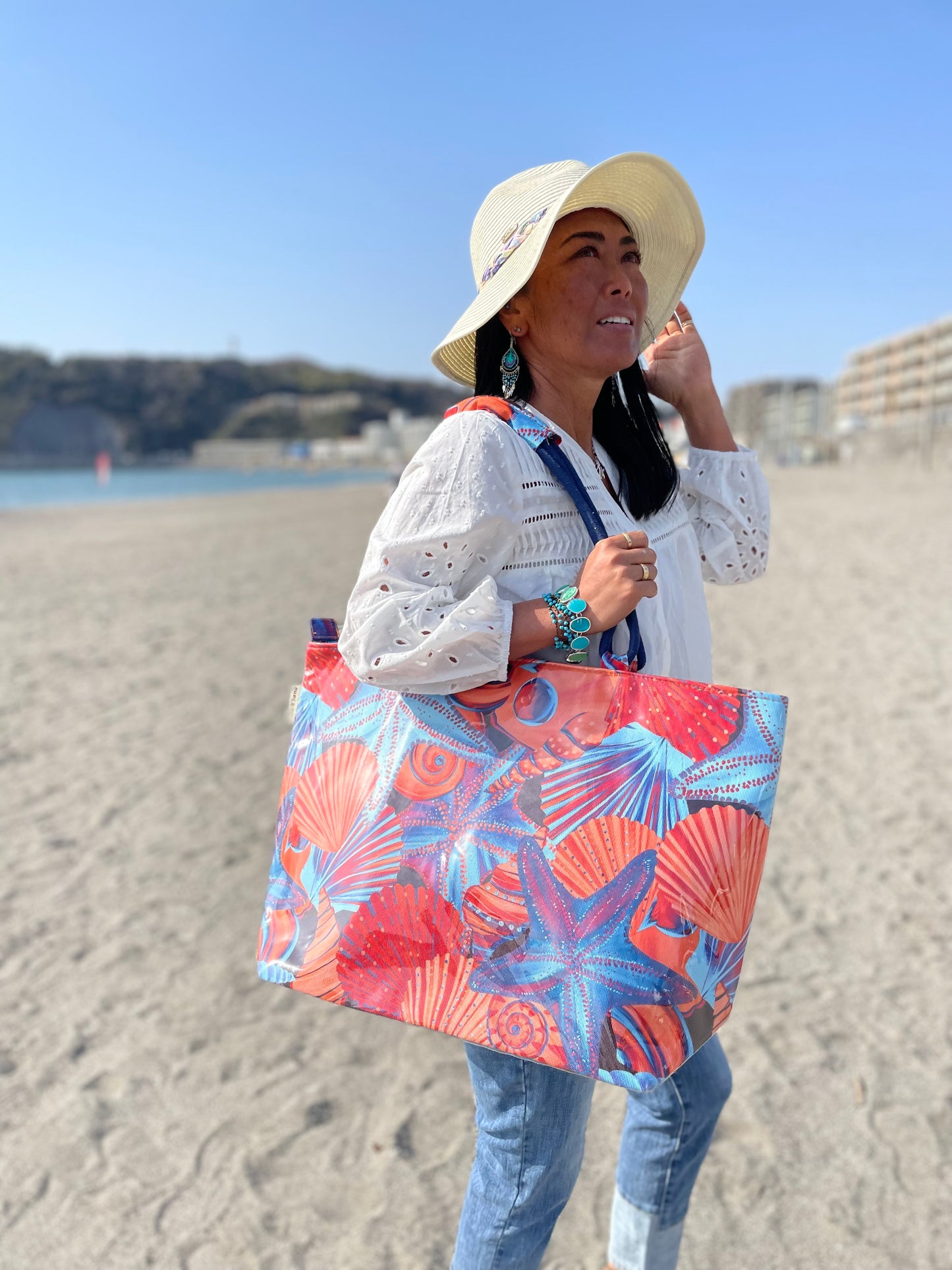 SunNSand PVCトートバッグ ブルーシェル