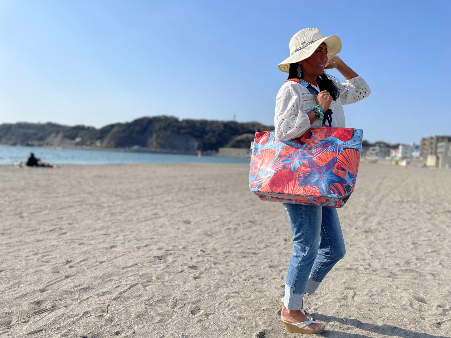 SunNSand PVCトートバッグ ブルーシェル