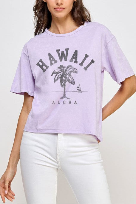 ハワイ パームツリー ショート丈Tシャツ