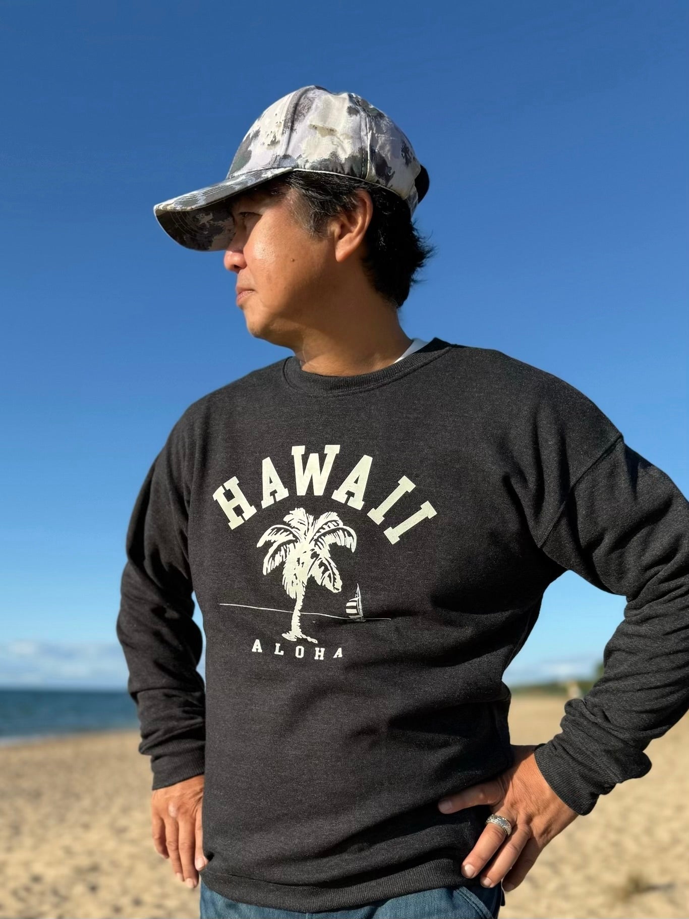 ハワイアロハ パームツリー グラフィックスウェットシャツ