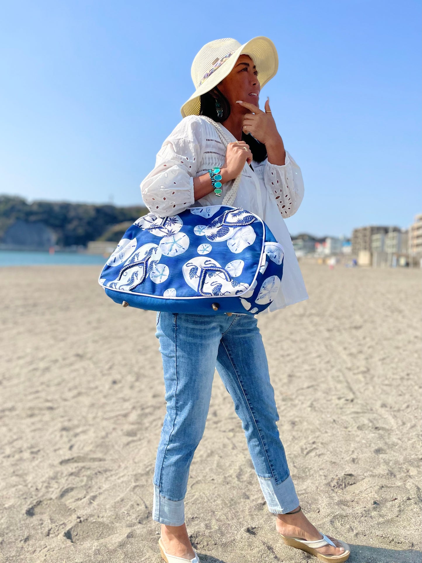 SunNSand ビーチサンダル&スカシカシパン スポーツバッグ