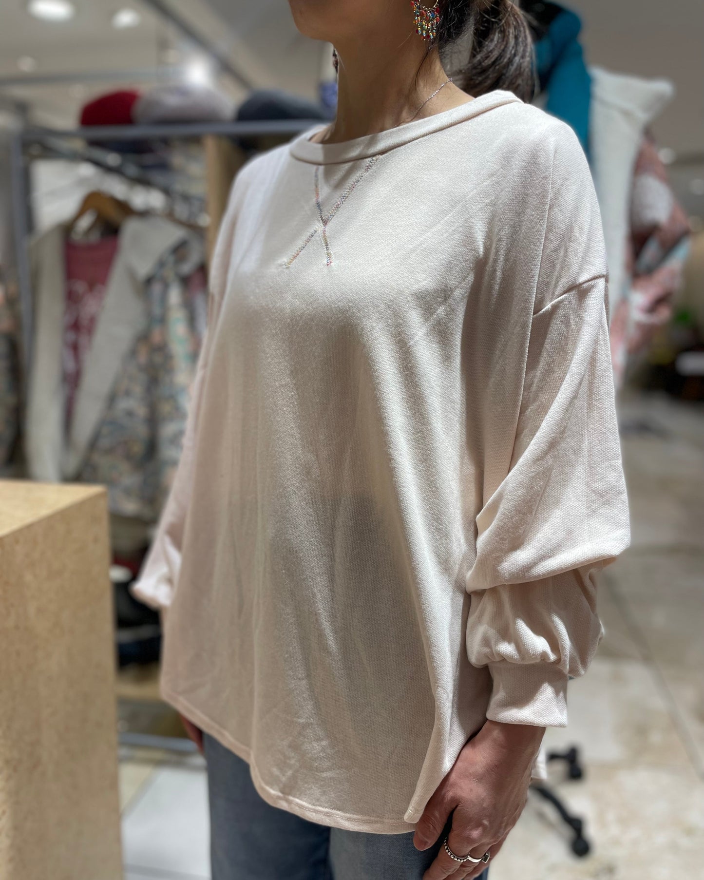 【SALE】 フレンチテリースウェットシャツ アイボリー 30%OFF