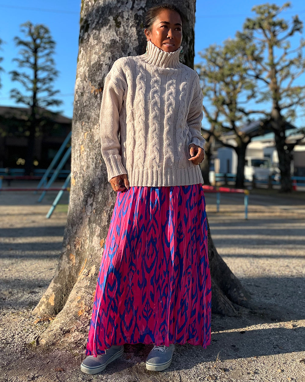 【SALE】プリントプリーツスカート
