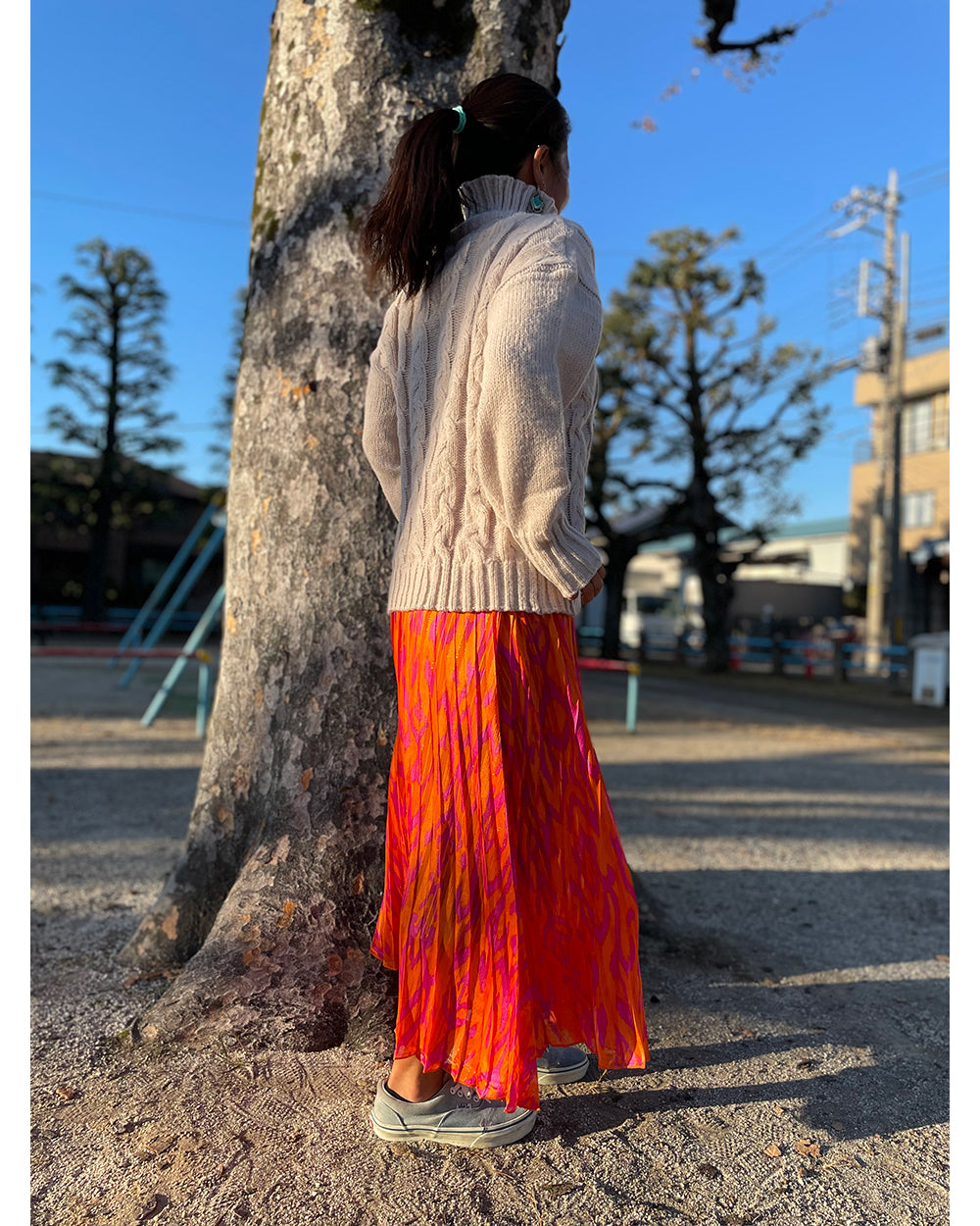 【SALE】プリントプリーツスカート