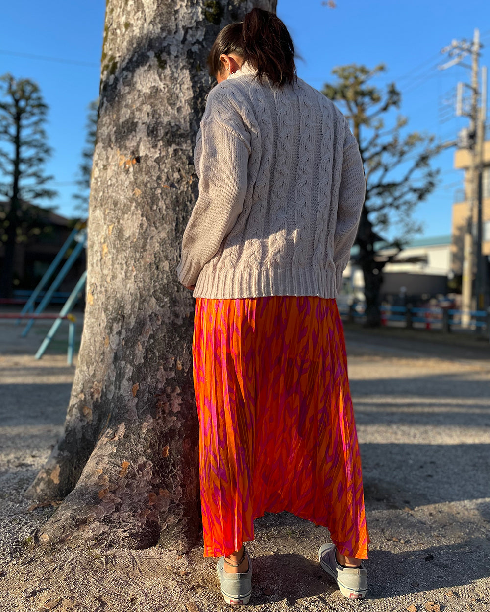 【SALE】プリントプリーツスカート