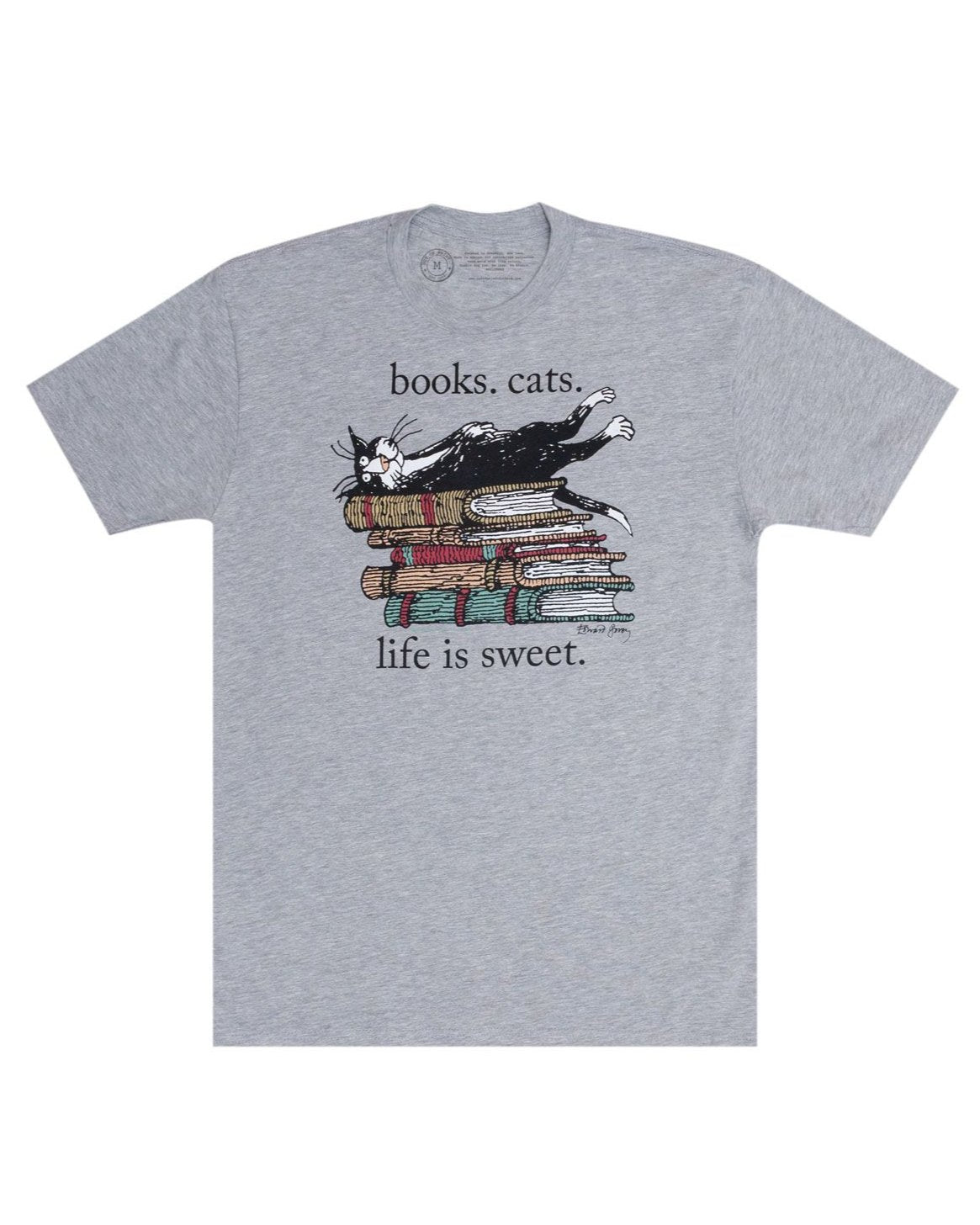 OUT OF PRINT【本とネコ/エドワードゴーリー】ユニセックスTシャツ