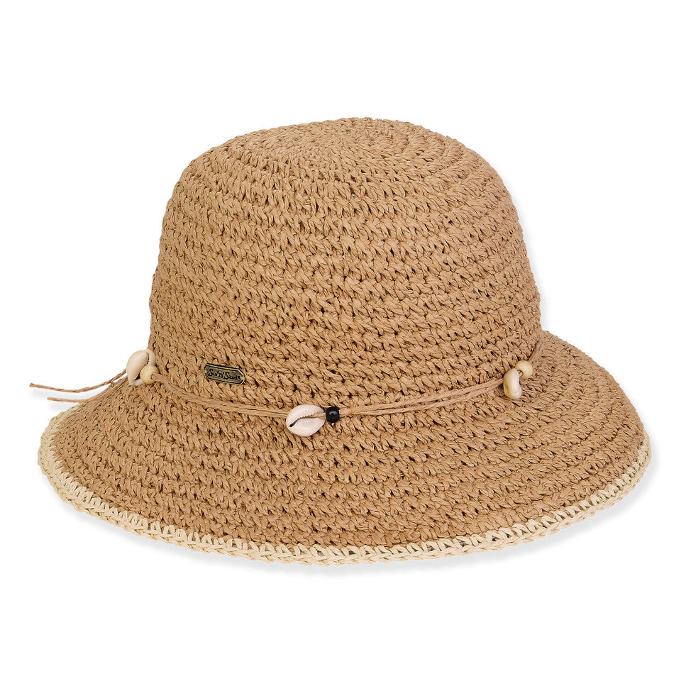 SunNSand クロッシェシェル付ハット