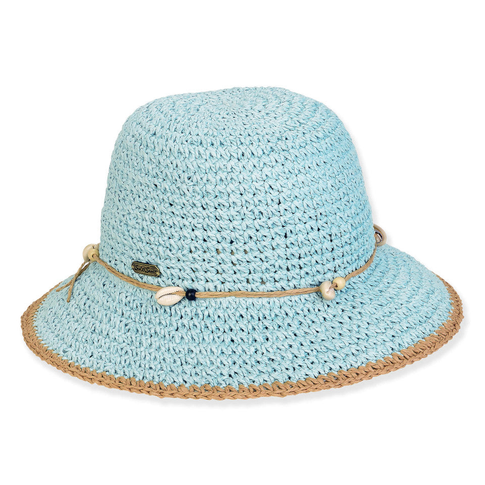 SunNSand クロッシェシェル付ハット