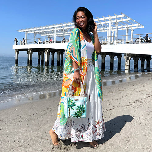 SunNSand マクラメパームツリーミニバッグ