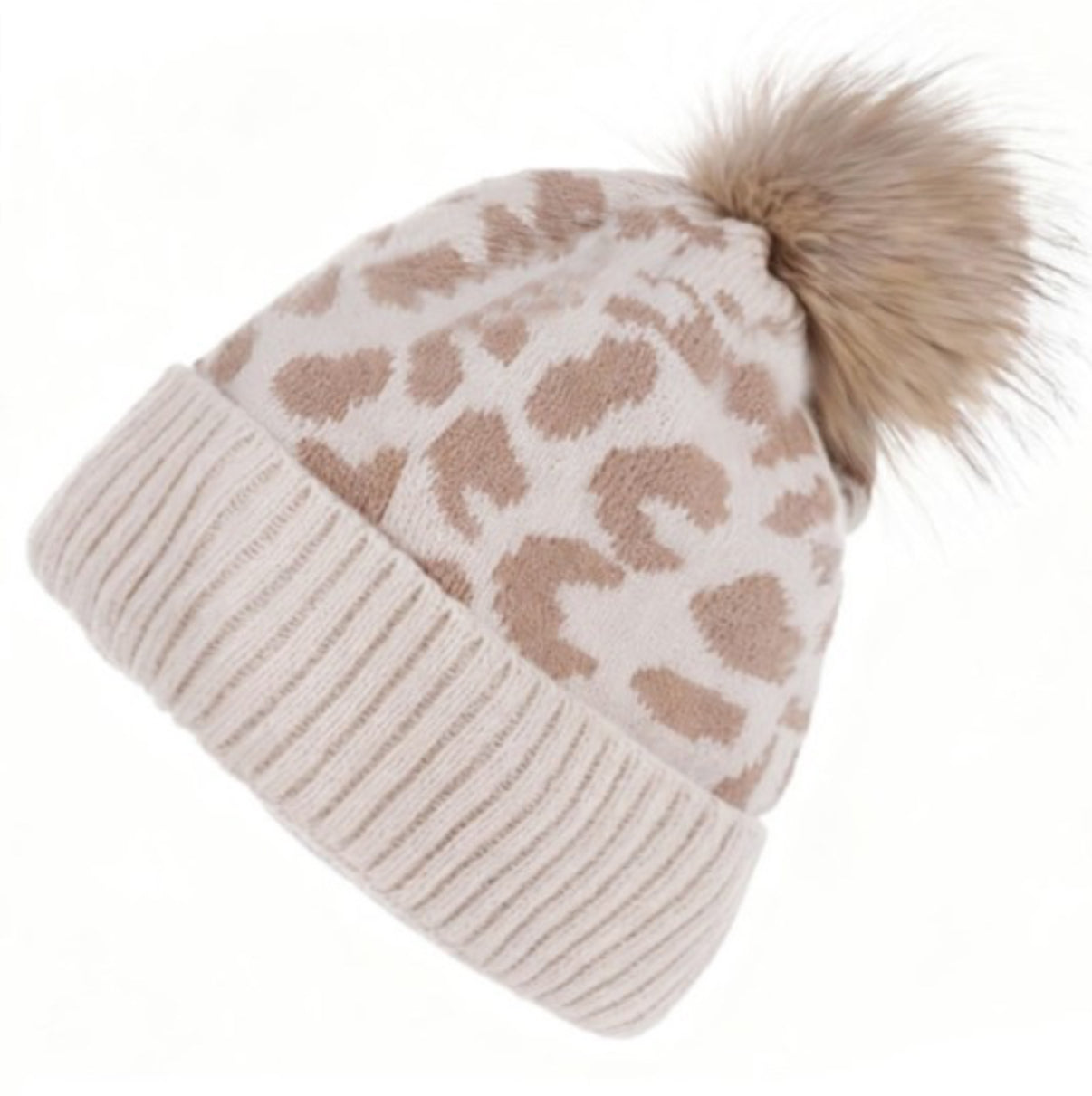 ポンポン付きアニマルニット帽 ビーニー