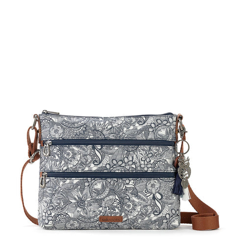 sakroots 3ファスナーショルダーバッグ NAVY  SD フクロウ