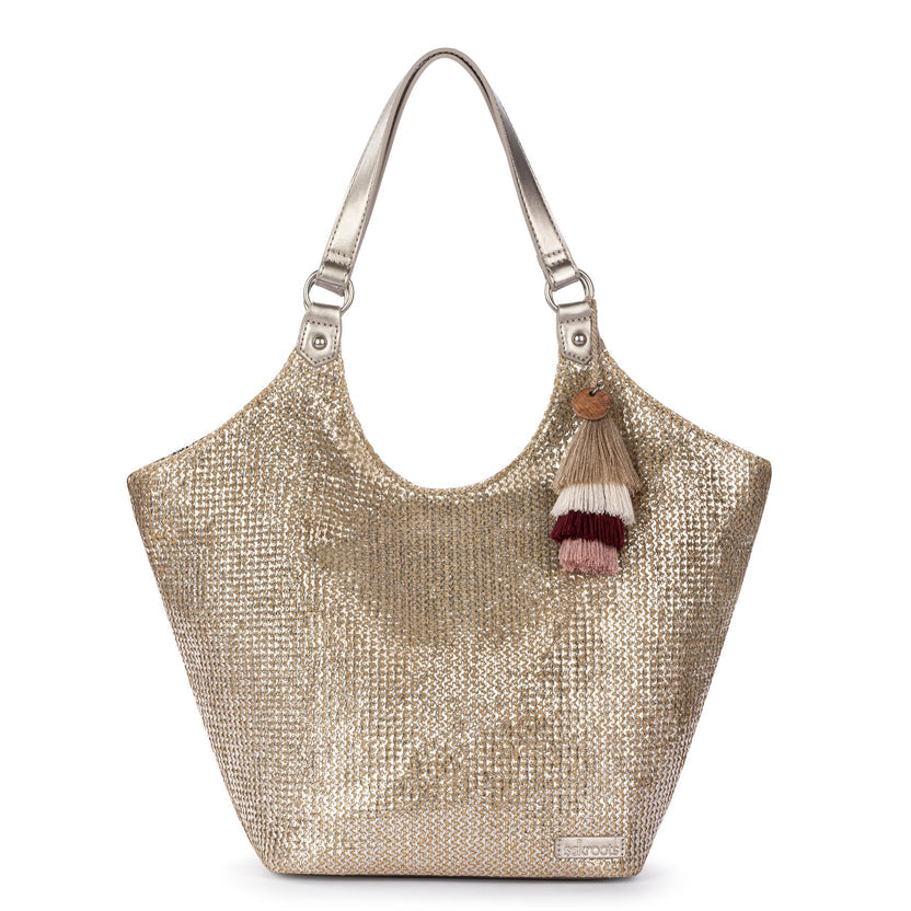 sakroots ローマショッパートートバッグ　ストライプ フクロウ　PYLITE STRAW