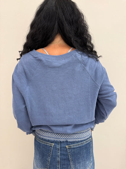 LOVE STITCH 裾シャーリングスウェットプルオーバー