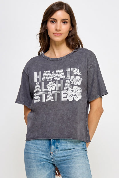 ハワイアロハステート ショート丈Tシャツ