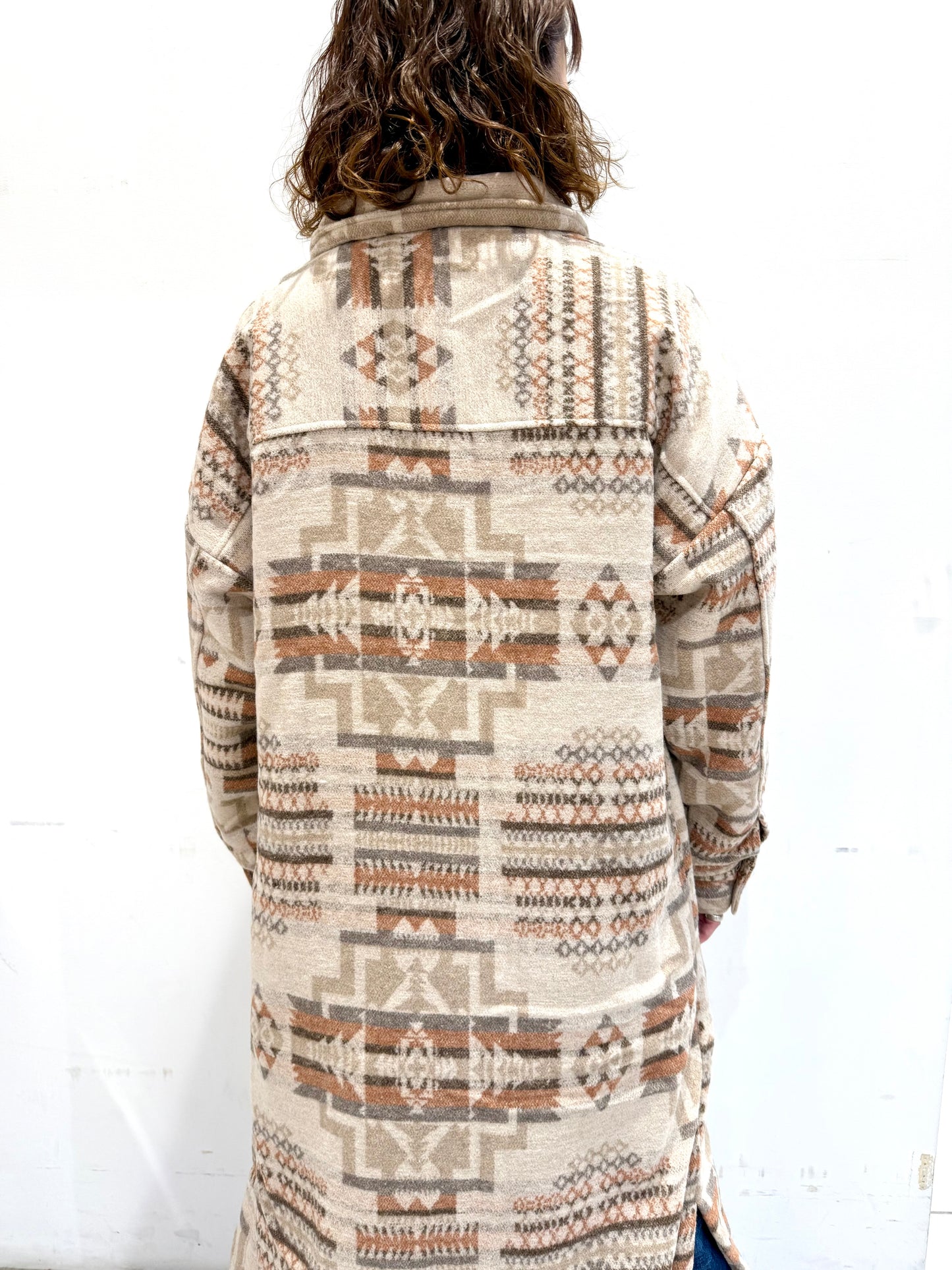 オルテガ柄 ロングシャケットコート