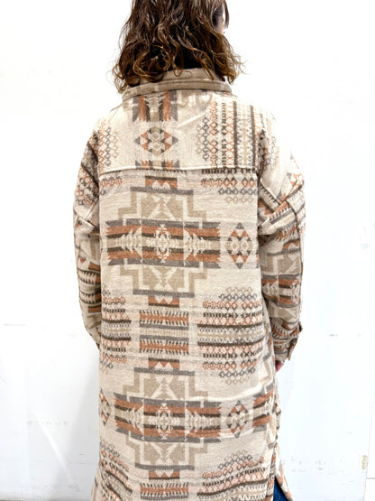 オルテガ柄 ロングシャケットコート