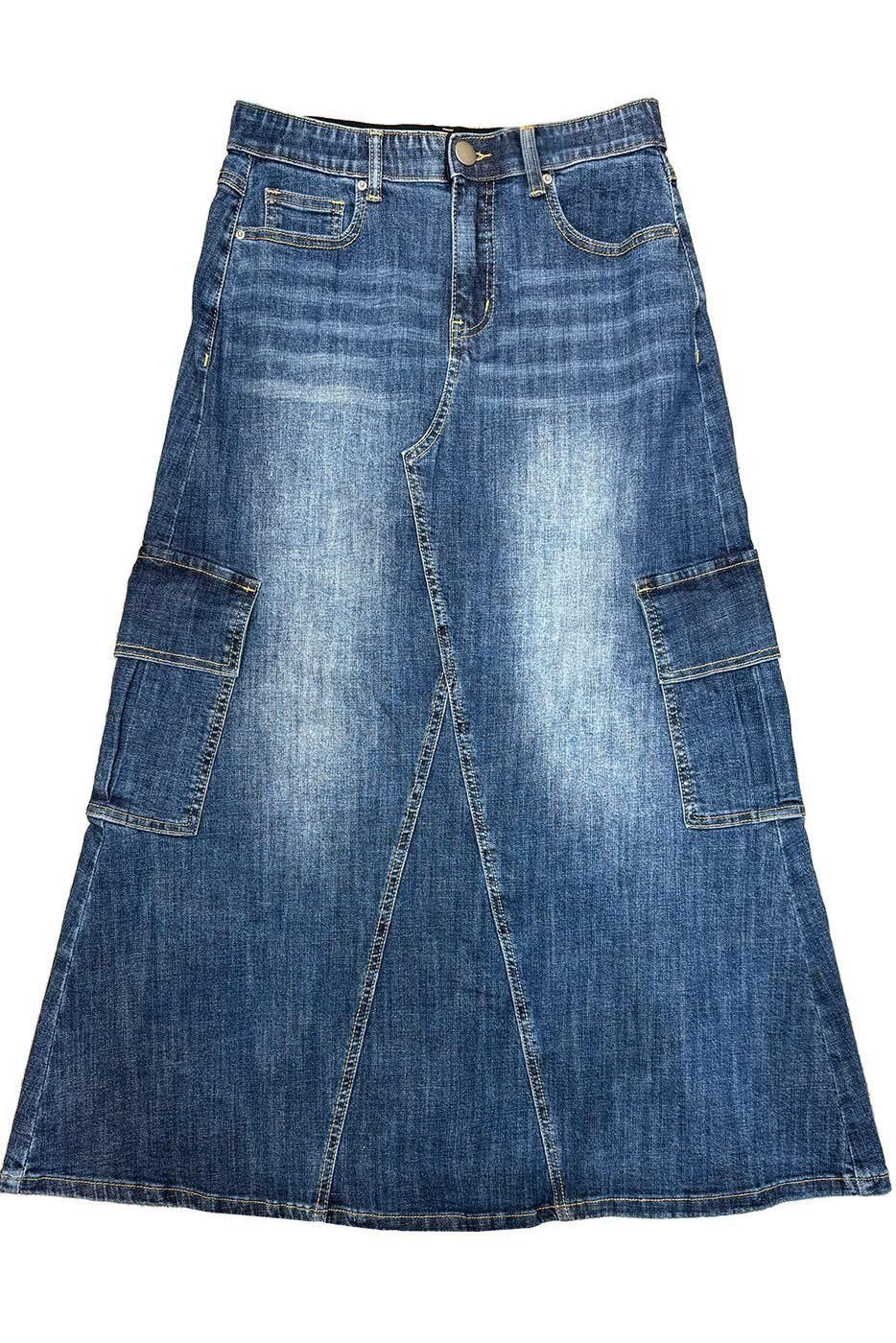 INDIMARK デニム カーゴ スカート ベーシックブルー WJ199