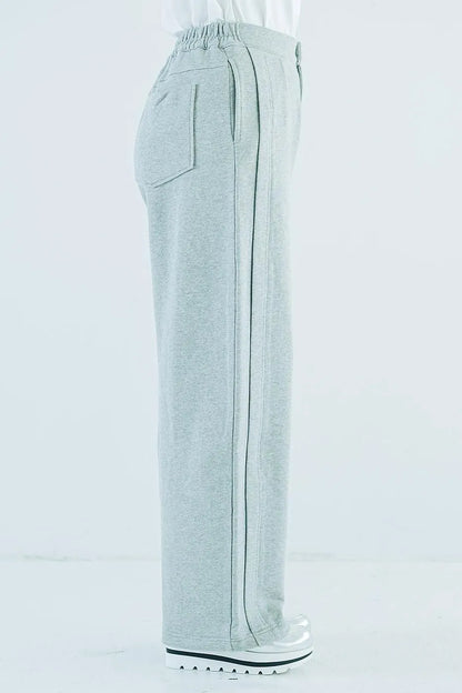 INDIMARK 【INDKNIT】 ダブル ステッチカーブ パンツ グレー WK021