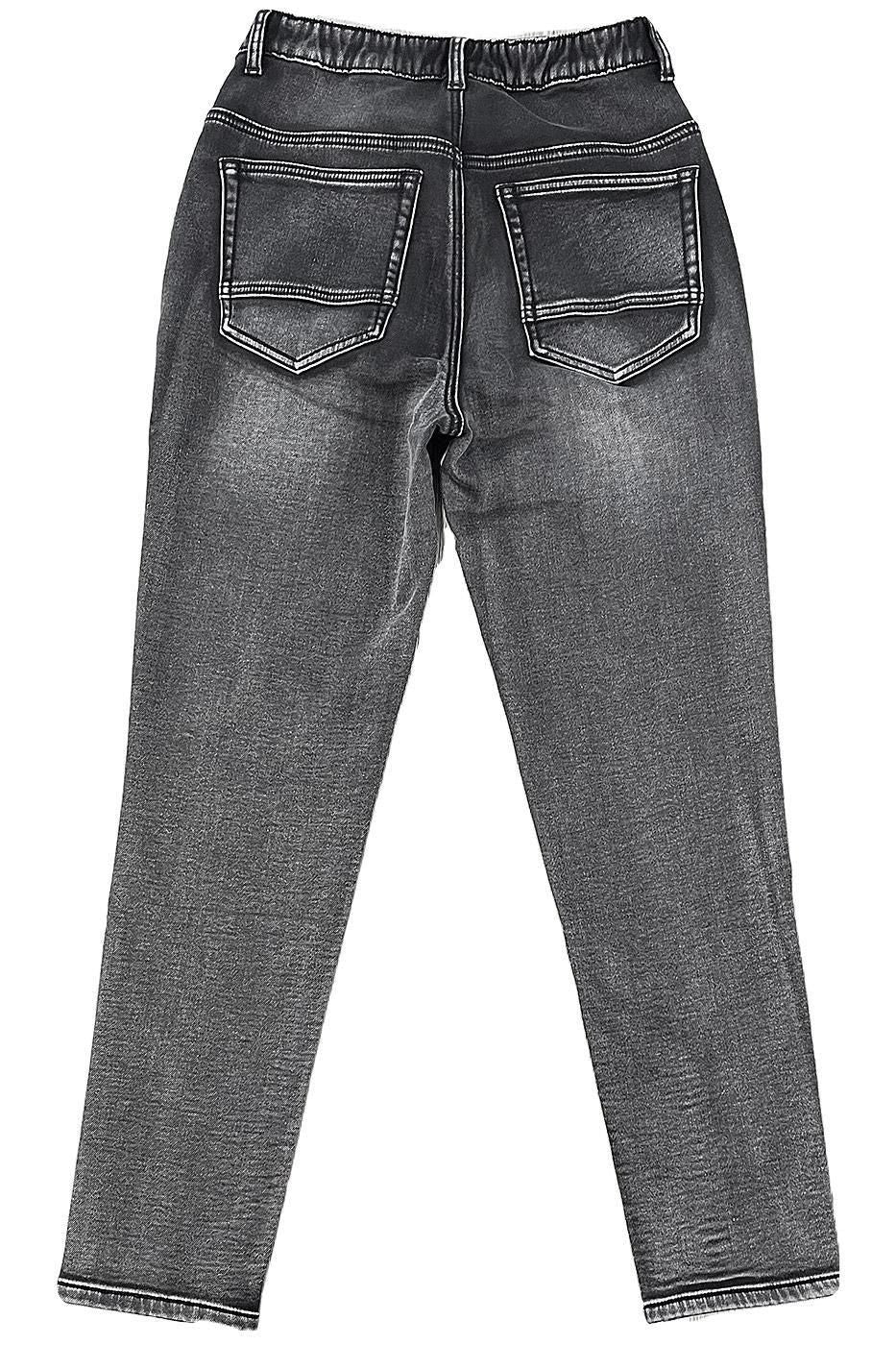 INDIMARK 裏起毛 ボーイフレンド カットデニム グレー WKH001