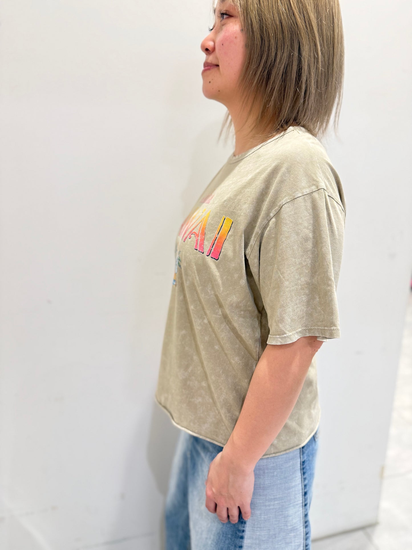 アロハ ハワイ パームツリー ショート丈Tシャツ
