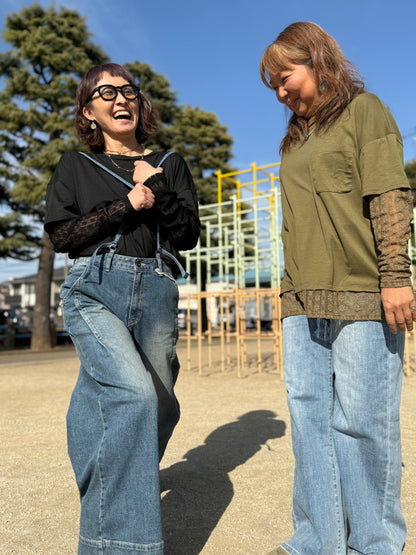 レース切替 長袖カットソー SALE 30%OFF