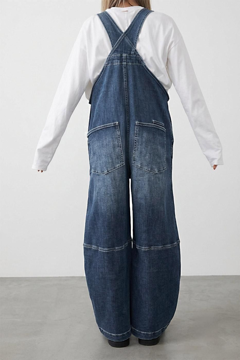 INDIMARK カーブラインサロペット ベーシックブルー WJ255