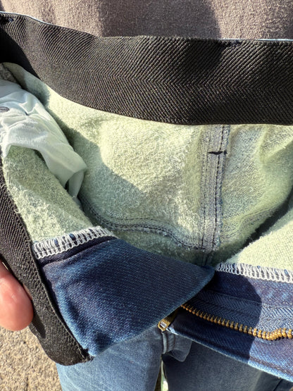 INDIMARK 裏起毛 ボーイフレンド カットデニム ベーシックブルー WKH002