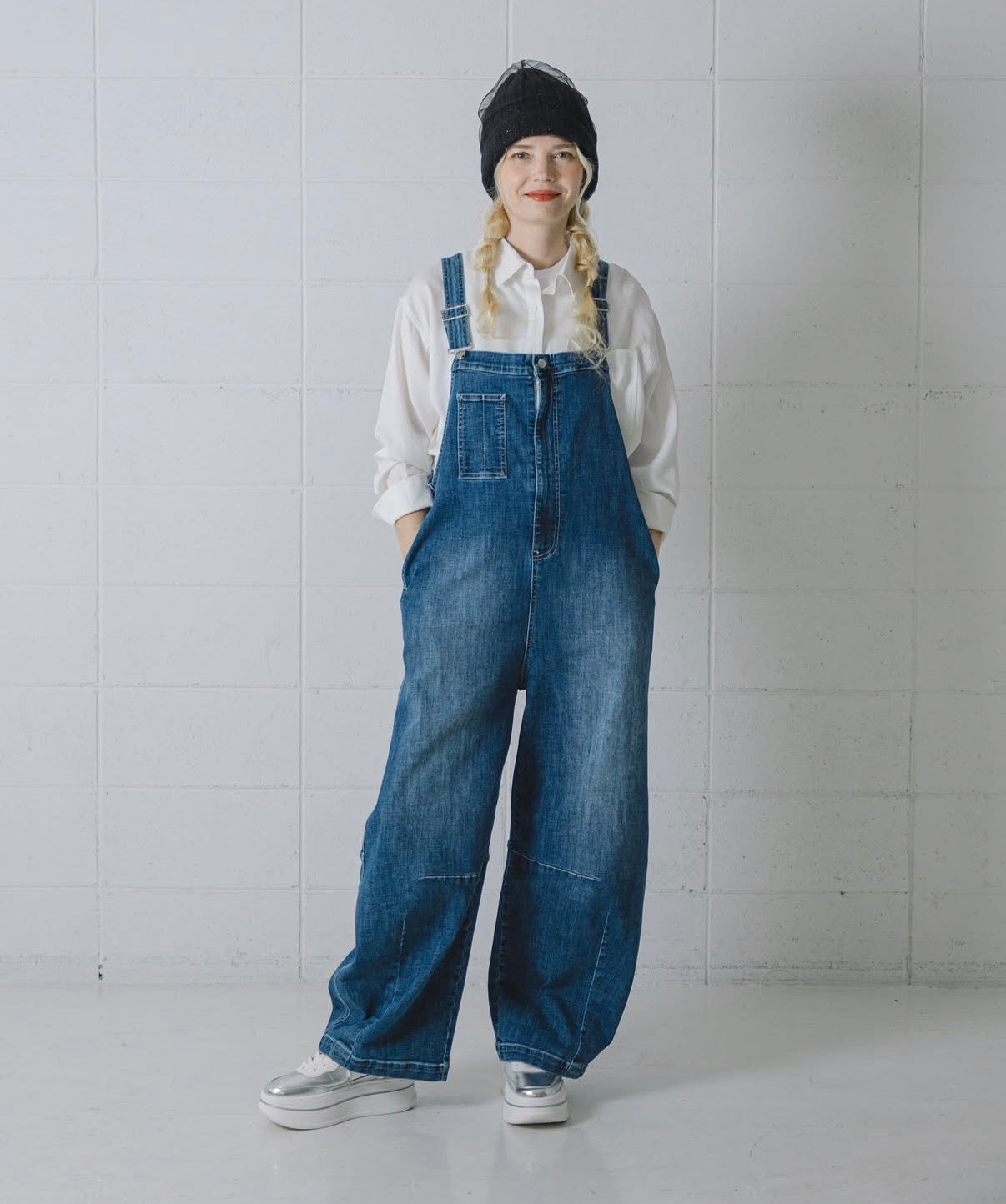 INDIMARK カーブラインサロペット ベーシックブルー WJ255